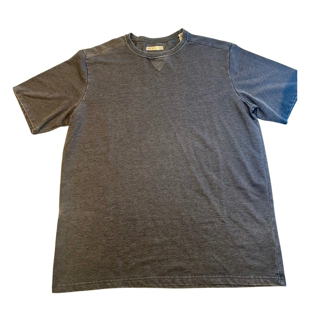 Age of Wisdom Mens Medium Gray Acid Wash Short Sleeve Crew Neck T-Shirt